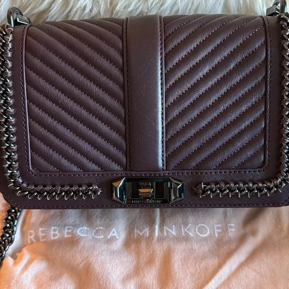 Rebecca Minkoff Quilted Love crossbody with chain - Picture 7 of 8